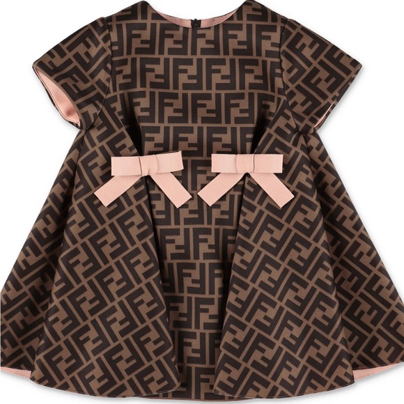 Fendi Logo Pattern Dress with Pink Accents - Picture 1 of 5